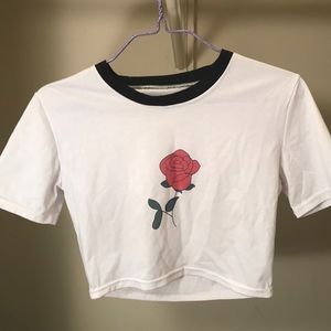 Crop top with a rose on the front